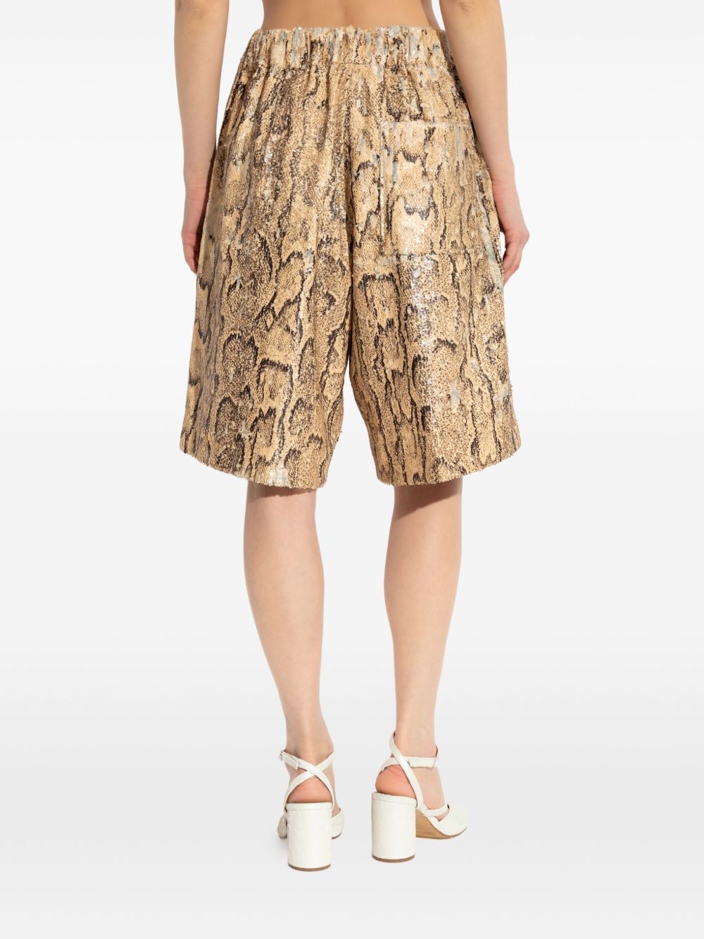 Beige snakeskin-print shorts Dries van noten - women - DRIES